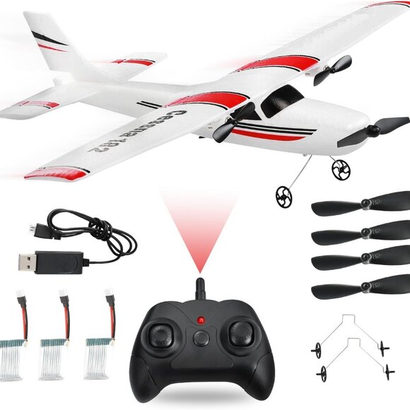 NEW! RC Airplane, RC Plane, 2.4GHz 2 Channels RTF RC Aircraft with 3-Axis Gyro - Picture 1 of 5